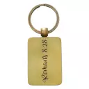 Christian Art Gifts Metal Keyring for Women: He Works All Things - Romans 8:28 Inspirational Bible Verse Keychain in Tin, Floral Gold