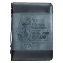 Large Be Strong Lion Two-Tone Classic Bible Cover