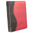 XL  Love Is Pink Faux Leather Bible Cover w/ Handle, 2 Corinthians 13