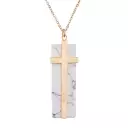 Cross On Marble Stone Necklace