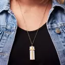 Cross On Marble Stone Necklace