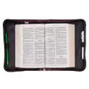XL Be Still and Know -  Neutral Floral, Brown/Beige Faux Leather Bible Cover  - Psalm 46:10