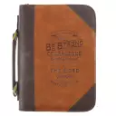 Bible Cover Classic Brown/Toffee Be Strong & Courageous Josh. 1:9