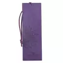 Strength and Dignity Purple Sunflower Faux Leather Bookmark - Proverbs 31:25