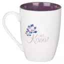 Purple Bloom Be Still Ceramic Coffee Mug – Psalm 46:10