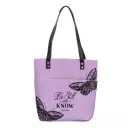 Butterfly Tote Bag - Be Still and Know , Purple and Black Felt and Faux Leather Fashion Bible Cover , - Psalm 46:10One Size