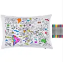 Colour Your Own World Map Pillowcase