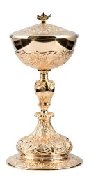 Golden Plated Ciborium H 27 cm