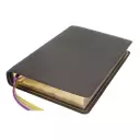 NRSV, Single-Column Reference Bible, Premium Goatskin Leather, Black, Premier Collection, Art Gilded Edges, Comfort Print