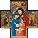 Wood Cross/Icon - Holy Family 6 inch x 6 inch