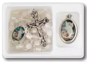 Acrylic Rosary/White With Medal/G.Angel
