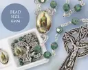 Green Acrylic Rosary/Picture Medal