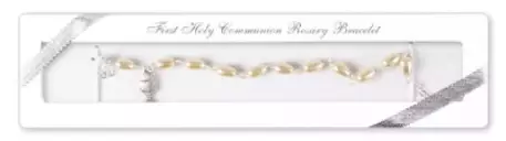 Glass Communion Rosary Bracelet