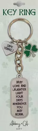 Metal Key Ring/Irish/Safe Travels