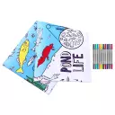 Nature & Wildlife Pond Adventure Tablecloth - Colour In & Learn