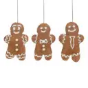 Handmade Felt Gingerbread Friends (Set of 3) Hanging Christmas Decorations