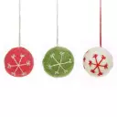 Handmade Felt Traditional Snowflake Baubles Hanging Christmas Tree Decorations