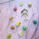 Handmade Needle Felt Easter Eggs (Bag of 5) Hanging Easter Decoration