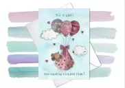 New Baby Card Tickled Pink Single card