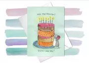 Birthday Card  Hip Hip Hooray Single Card