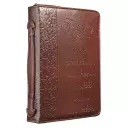 Large "Amazing Grace" Brown LuxLeather Bible Cover