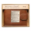 Brown Genuine Leather Wallet w/Brass Inlay - Jeremiah 29:11