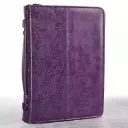 Medium "Faith" Purple LuxLeather Bible Cover