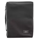 XSmall Fish Applique Black Poly-Canvas Bible Cover - XS