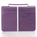 Large "I Know the Plans" Purple Floral Faux Leather Fashion Bible Cover - Jeremiah 29:11