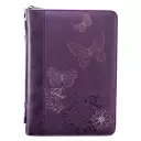 Large  Butterflies (Purple) LuxLeather Bible Cover