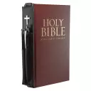 Pagemarker Lux-Leather Bible - Cross Black W/ Two Pen Holders