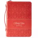 Large Amazing Grace Coral Fashion Bible Cover