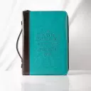 Large I Can Do Everything Turquoise & Brown Faux Leather Fashion Bible Cover