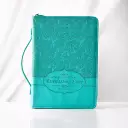Large Everlasting Love Turquoise Faux Leather Bible Cover - Jeremiah 31:3