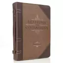Large Antique Book "Be Strong & Courageous" Bible Cover - Joshua 1:9