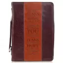 Large The Plans Two-tone Brown Classic Faux Leather Bible Cover -  Jeremiah 29:11