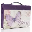 Medium Purple Botanic Butterfly Blessings Bible Cover: Blessed Jeremiah 17:7