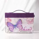 Medium Purple Botanic Butterfly Blessings Bible Cover: Blessed Jeremiah 17:7