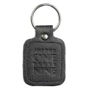 Black Faux Leather Keychain Strong and Courageous – Joshua 1:9 Christian Gifts for Men