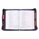 Large The Plans Dark Blue Faux Leather Classic Bible Cover - Jeremiah 29:11