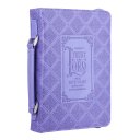 Large Trust in the Lord with All Your Heart: Purple  Floral Debossed Faux Leather Bible Cover, Proverbs 3:5