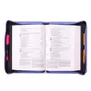 Medium Purple Trust in the Lord with All Your Heart Floral Debossed Faux Leather Bible Cover -  Proverbs 3:5