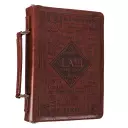 Large "Names of God" Brown Faux Leather Bible Cover