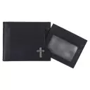 Wallet Leather Black Cross Badge