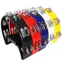Pack of 10 Half Moon Assorted Colour Tambourine