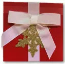 Glitter Snowflake Red Boxed Card Holder