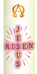 Candle Sticker - Word Cross Jesus Is Risen (Without Year)
