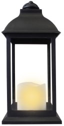 Black Finish LED Candle Lantern