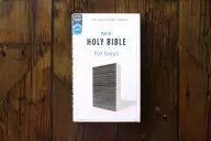 NIV, Holy Bible for Boys, Soft Touch Edition, Leathersoft, Gray, Comfort Print