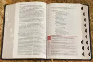 Niv, Life Application Study Bible, Third Edition, Bonded Leather, Navy Floral, Red Letter, Thumb Indexed